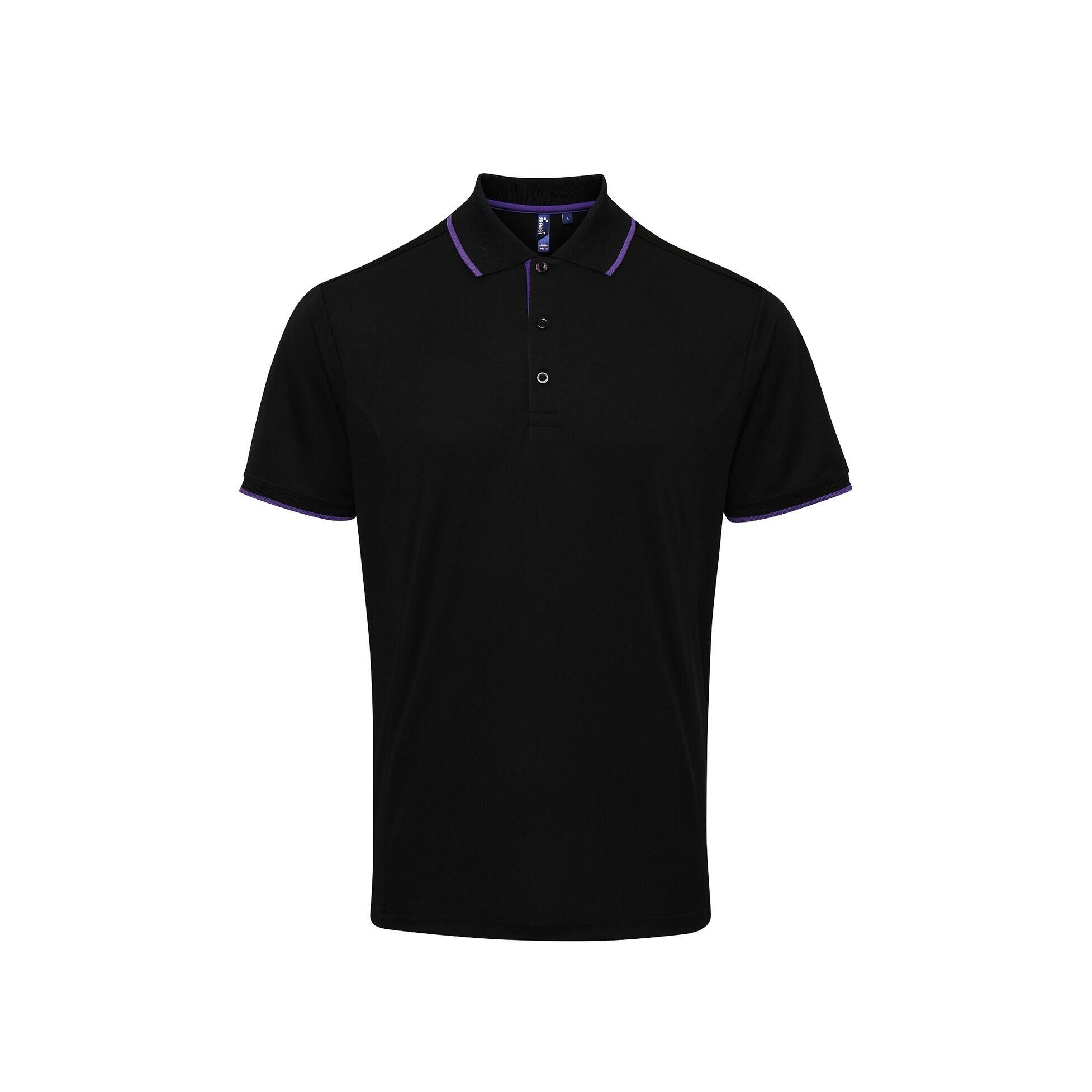 Premier Mens Contrast Coolchecker Polo Shirt