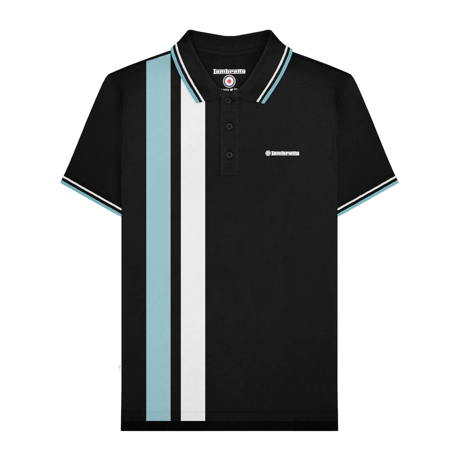 Lambretta Mens SS25 Vertical Stripe Polo Shirt