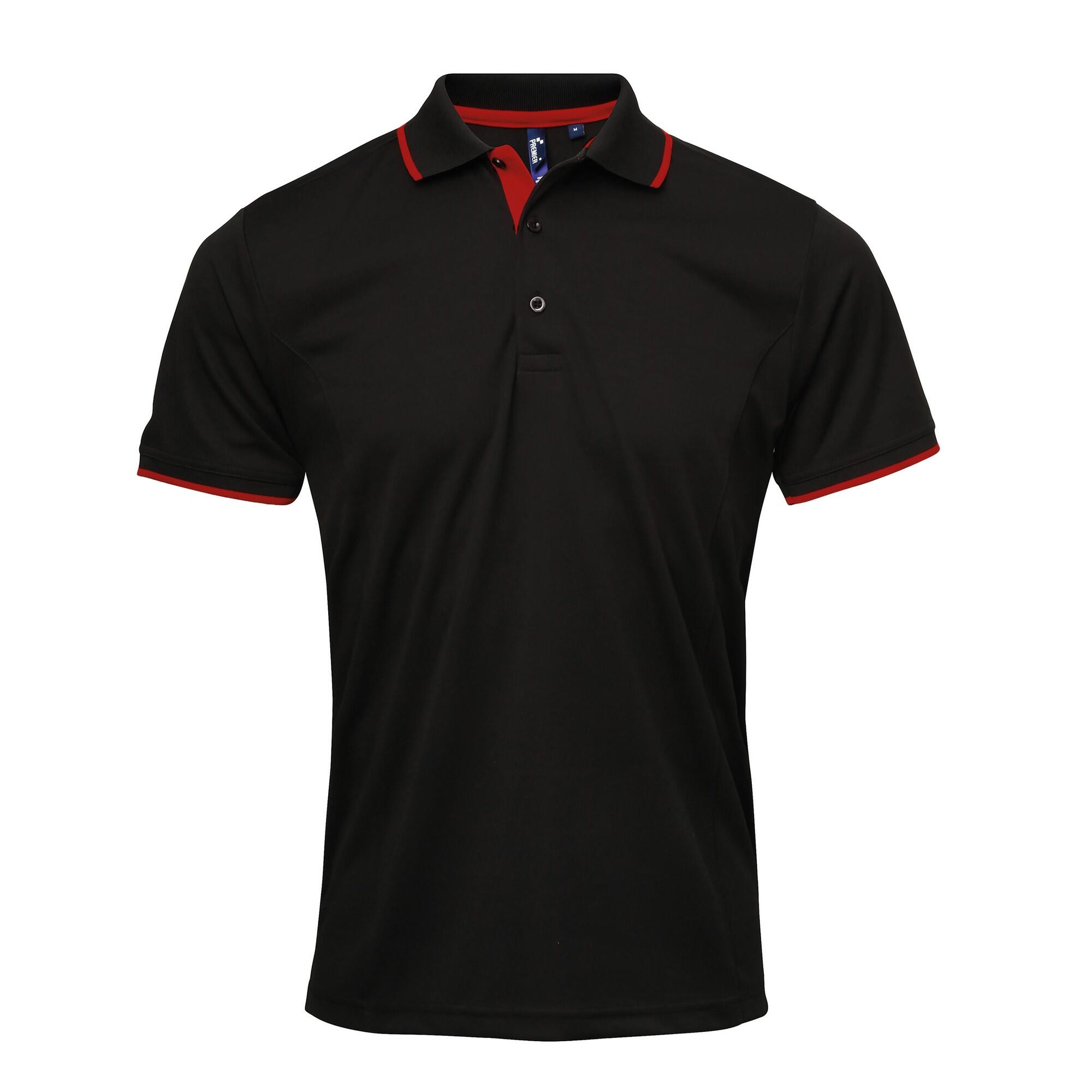 Premier Mens Contrast Coolchecker Polo Shirt
