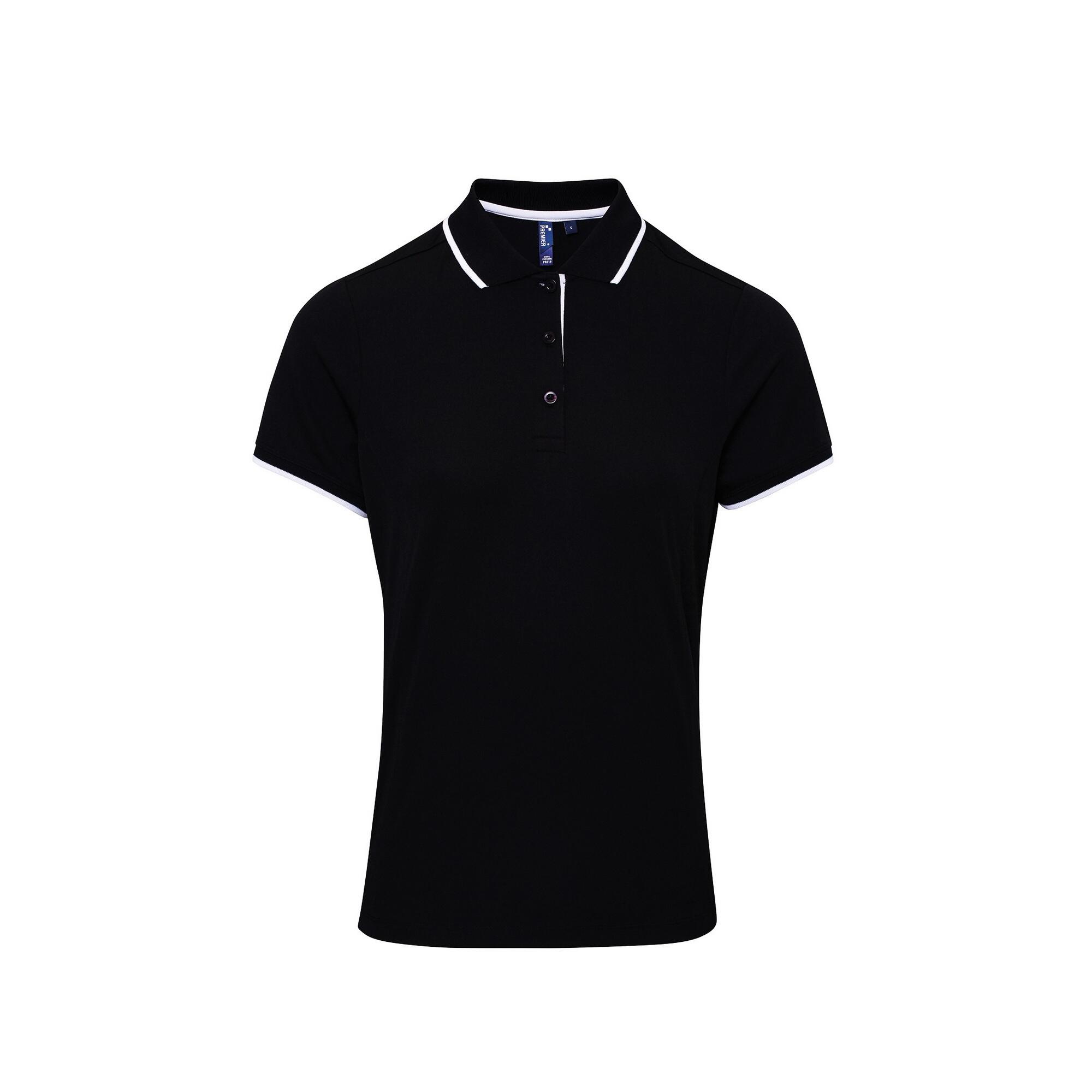 Premier Womens/Ladies Contrast Coolchecker Polo Shirt
