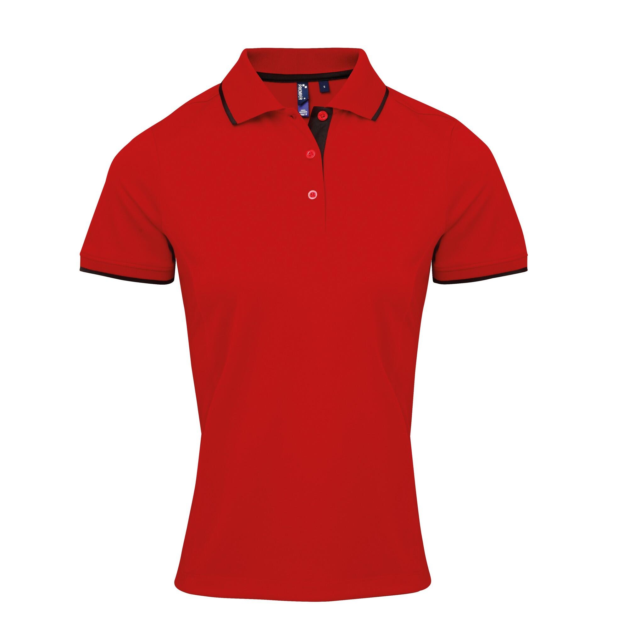 Premier Womens/Ladies Contrast Coolchecker Polo Shirt