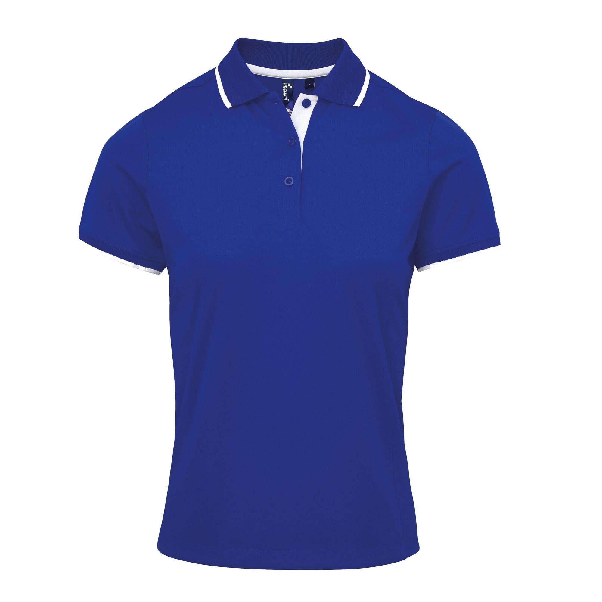Premier Womens/Ladies Contrast Coolchecker Polo Shirt