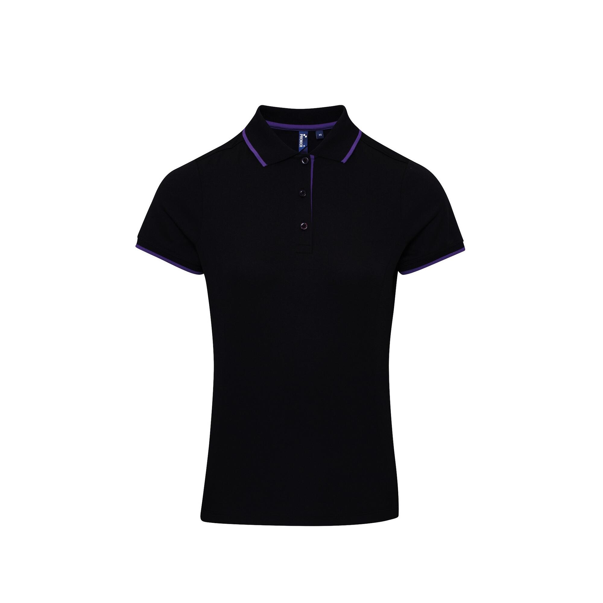 Premier Womens/Ladies Contrast Coolchecker Polo Shirt