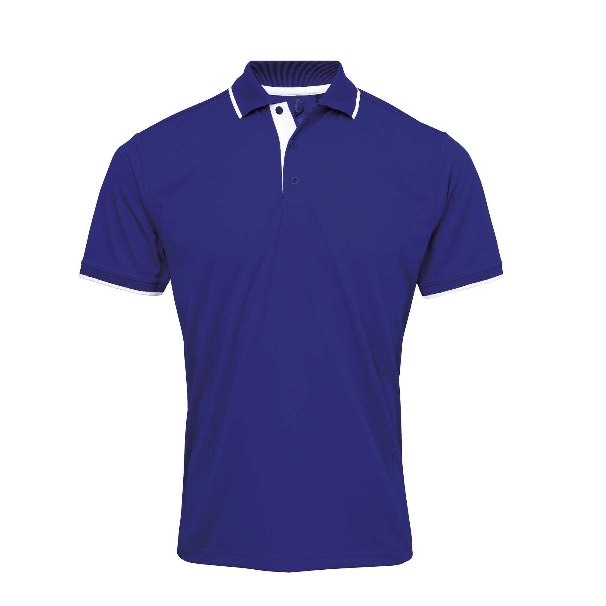 Premier Mens Contrast Coolchecker Polo Shirt