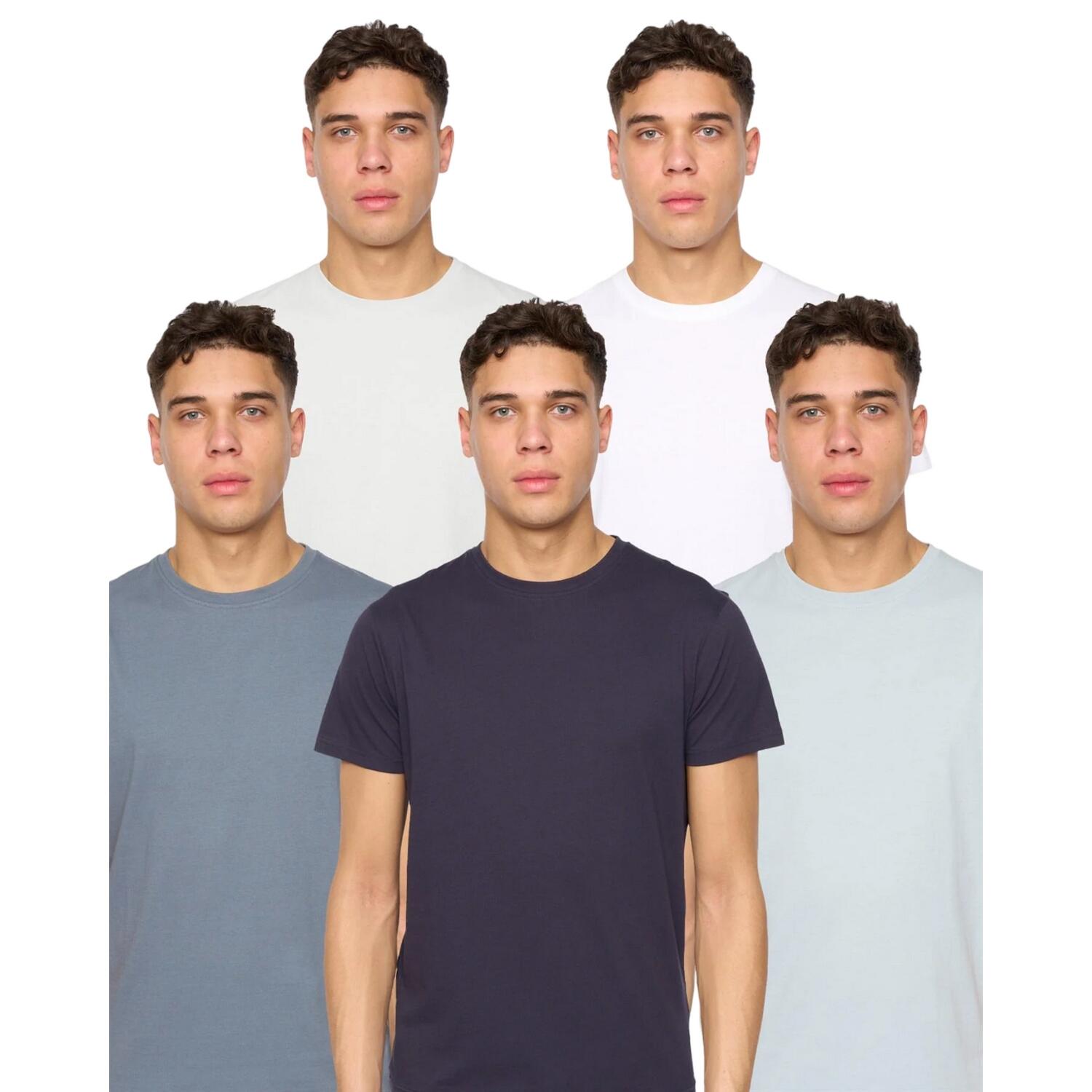Duck and Cover Mens Demtare Plain T-Shirt (Pack of 5)
