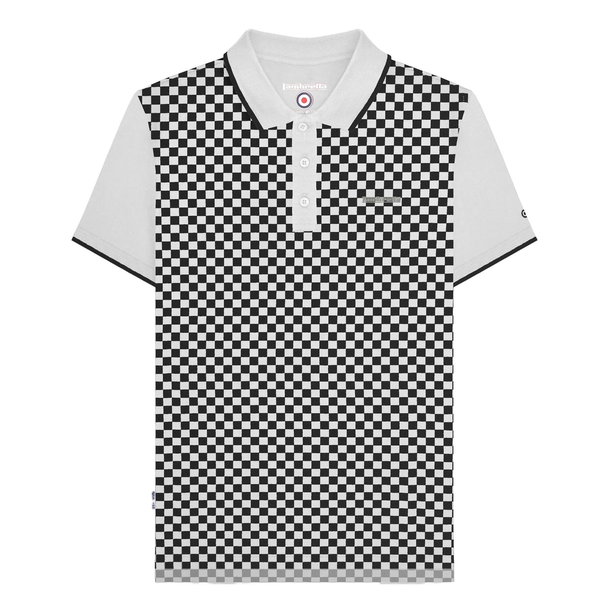 Lambretta Mens Two Tone All-Over Print Polo Shirt