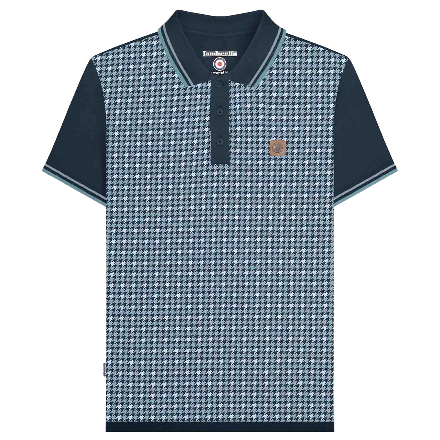 Lambretta Mens SS25 Houndstooth Big & Tall Polo Shirt