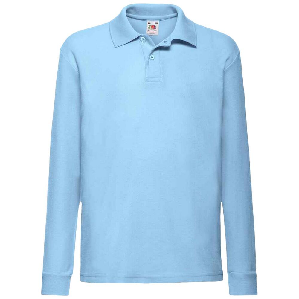 Fruit Of The Loom Childrens/Kids Long Sleeve Pique Polo Shirt