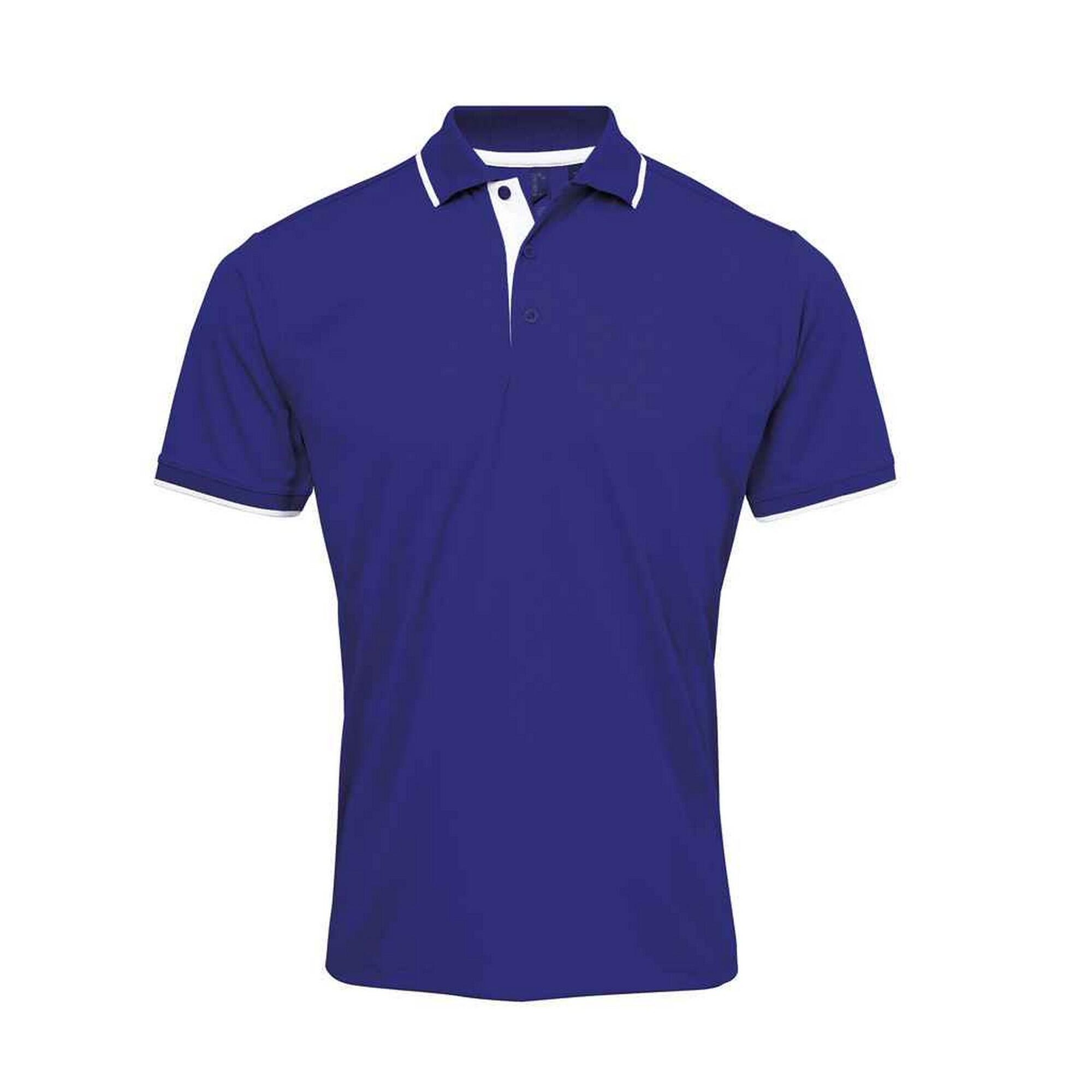 Premier Mens Coolchecker Contrast Pique Polo Shirt