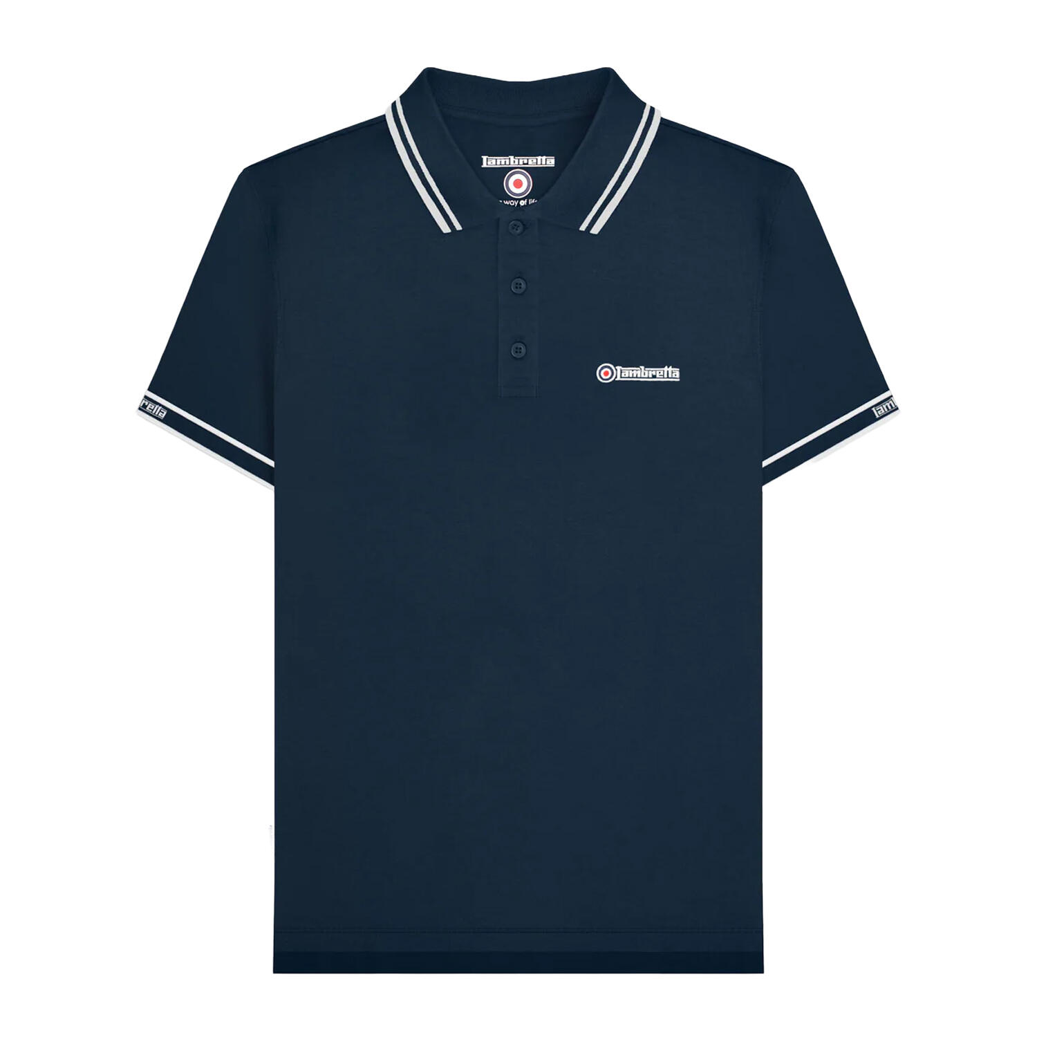 Lambretta Mens SS25 Branded Sleeve Polo Shirt