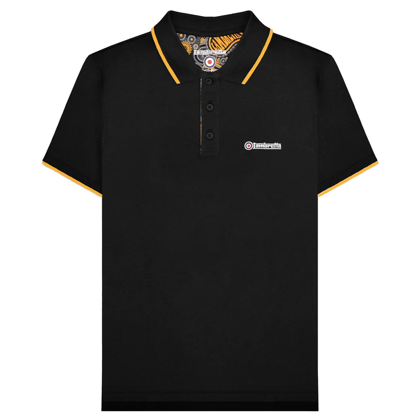 Lambretta Mens Paisley Lined Polo Shirt