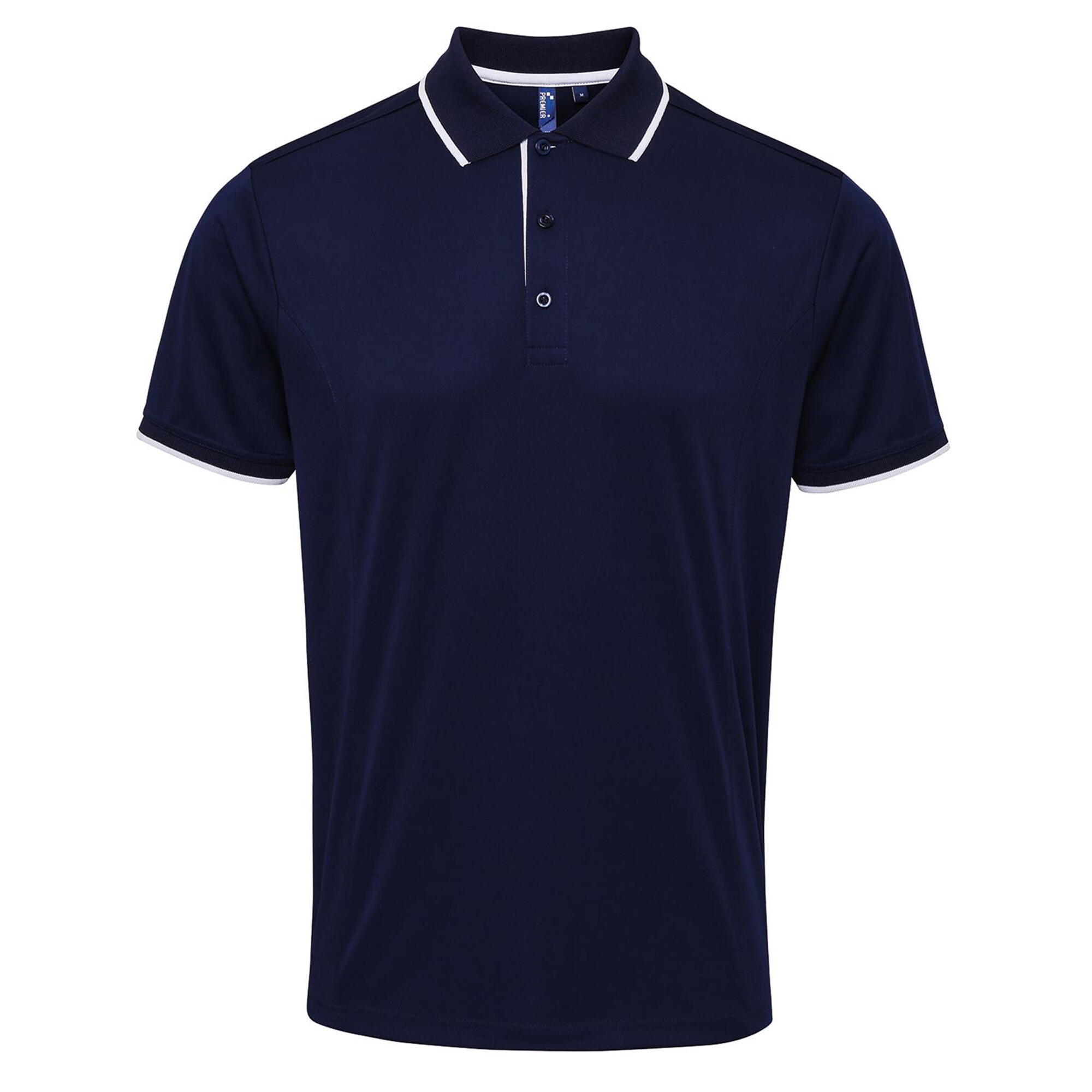 Premier Mens Contrast Coolchecker Polo Shirt