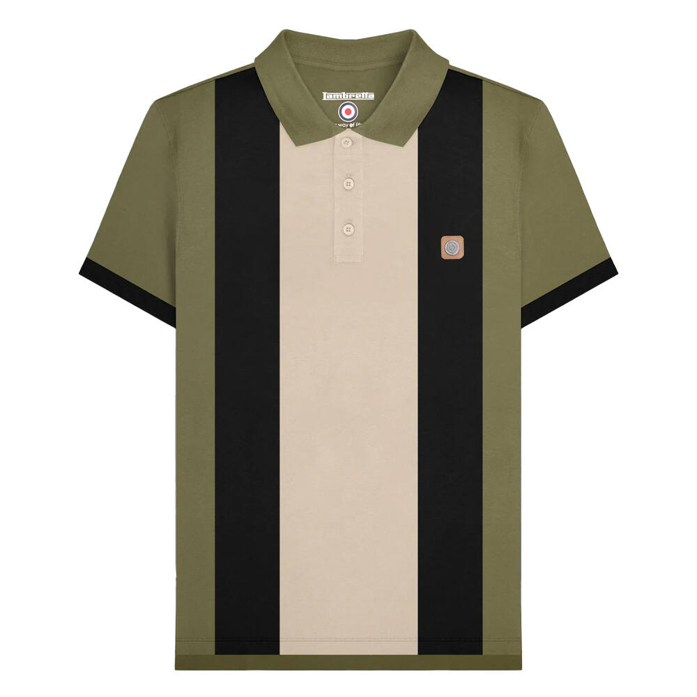 Lambretta Mens Vintage Panelled Polo Shirt