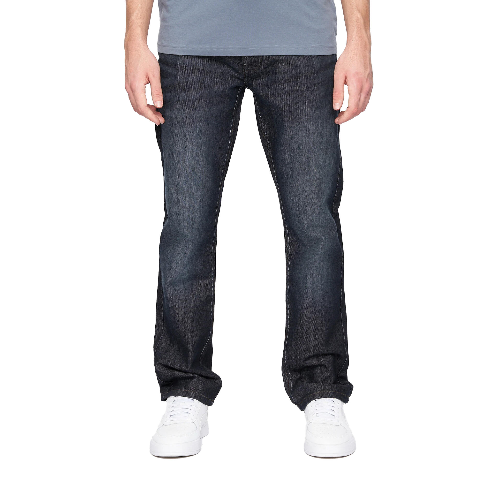 Crosshatch Mens New Techno Denim Embossed Jeans