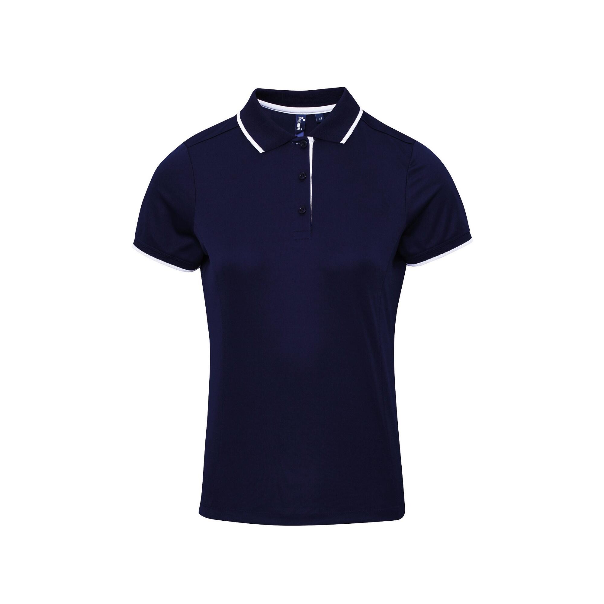 Premier Womens/Ladies Contrast Coolchecker Polo Shirt