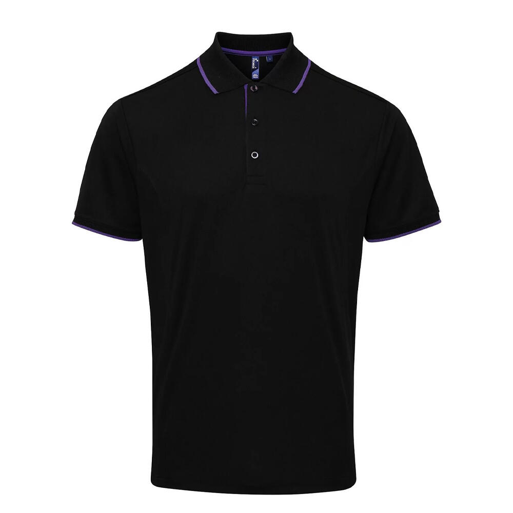 Premier Mens Coolchecker Contrast Pique Polo Shirt