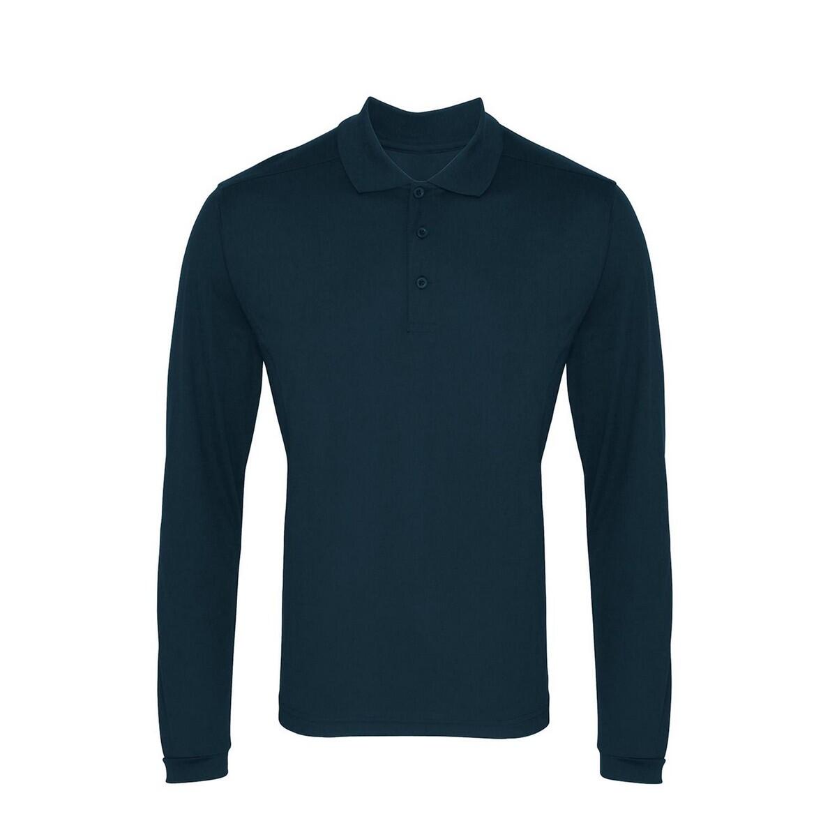 Premier Mens Coolchecker Pique Long-Sleeved Polo Shirt