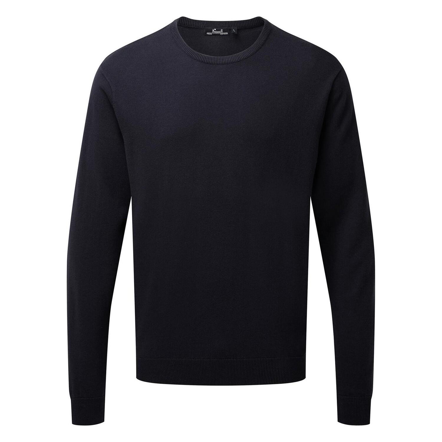 Premier Mens Knitted Cotton Crew Neck Sweatshirt