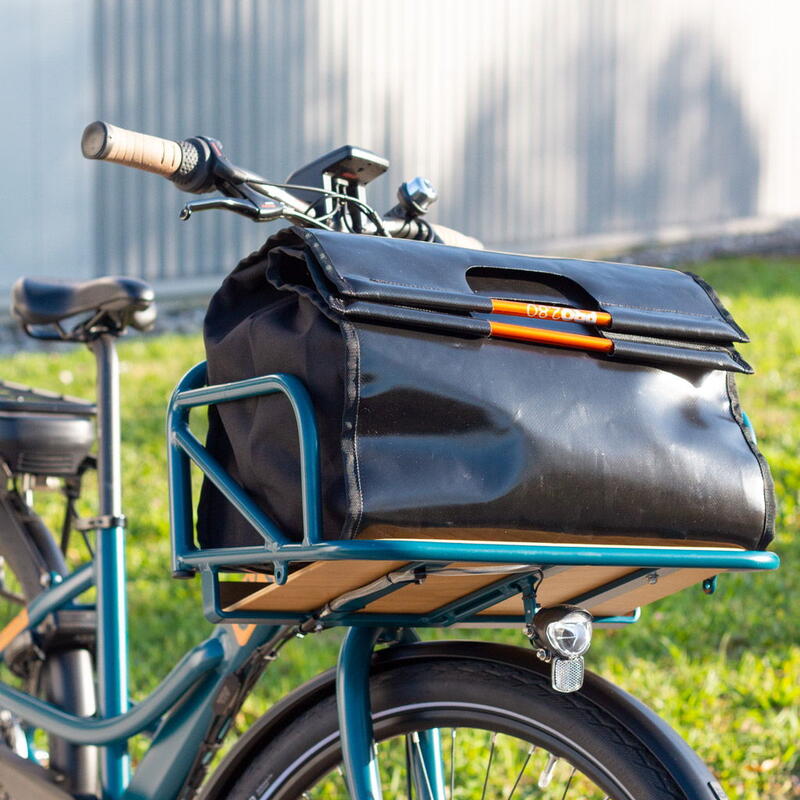 Vélo porteur électrique - Missive 3 vitesses Bleu canard + sacoche avant