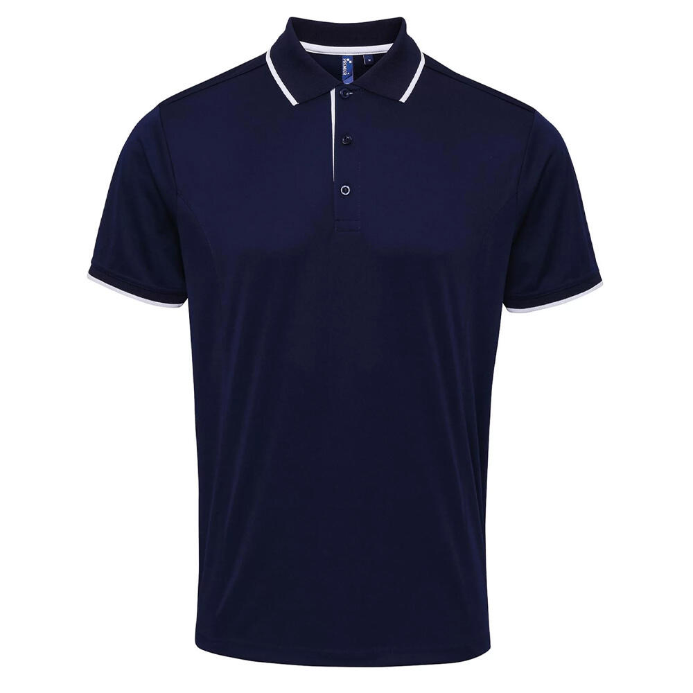 Premier Mens Coolchecker Contrast Pique Polo Shirt