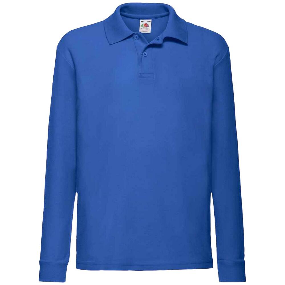 Fruit Of The Loom Childrens/Kids Long Sleeve Pique Polo Shirt
