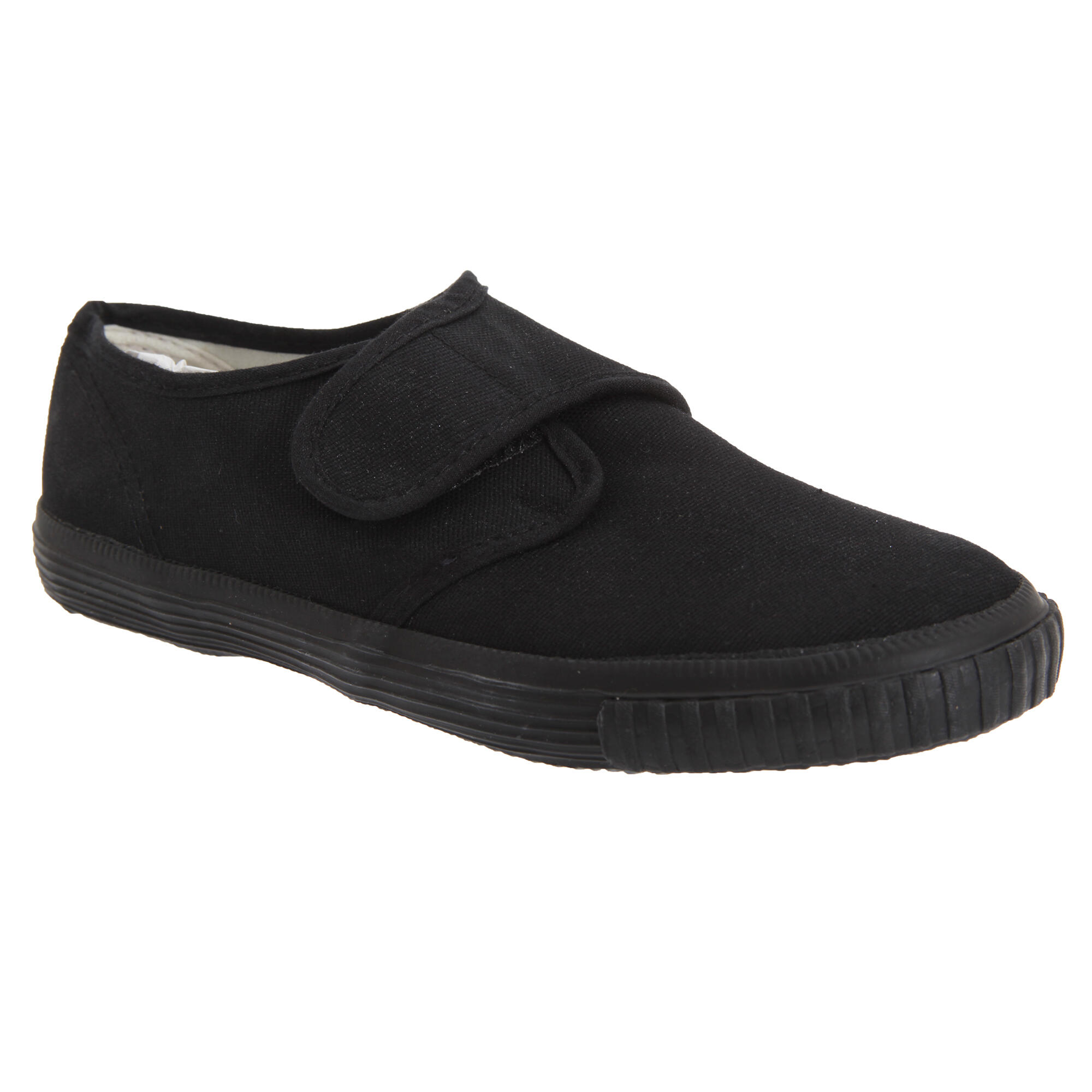 Dek Kids Unisex Junior Touch Fastening Black Canvas Plimsolls