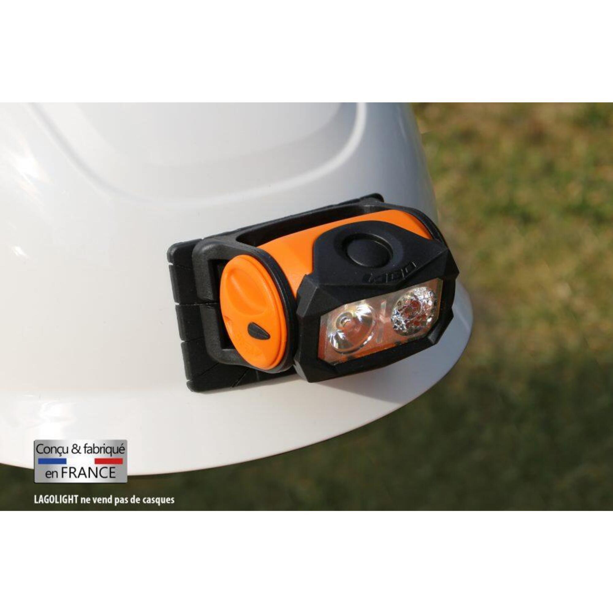 Platine de fixation sur casque pour lampe frontale LAGO - Fabrication FRANCE 3/4