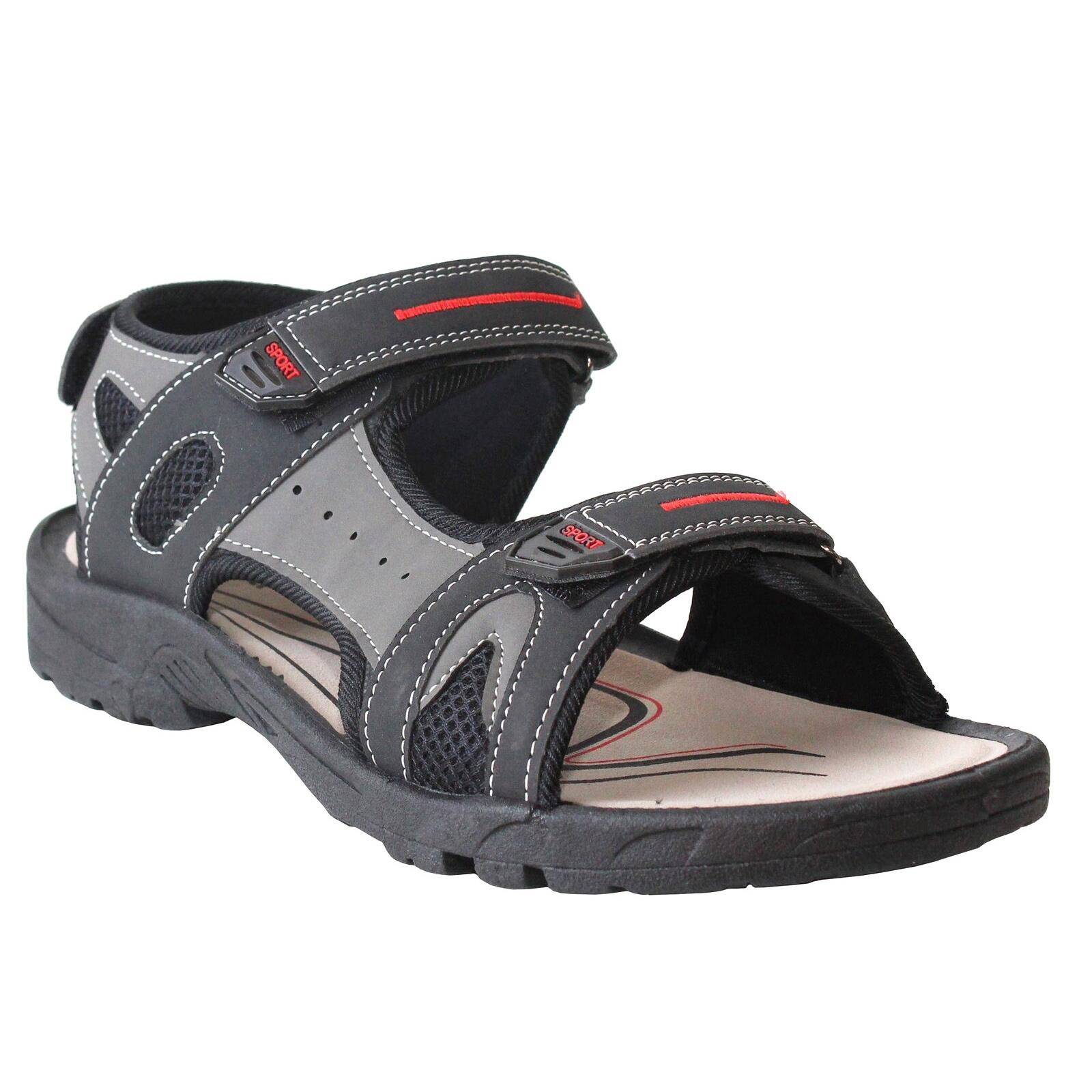 PDQ Mens Triple Touch Fastening Sports Sandals