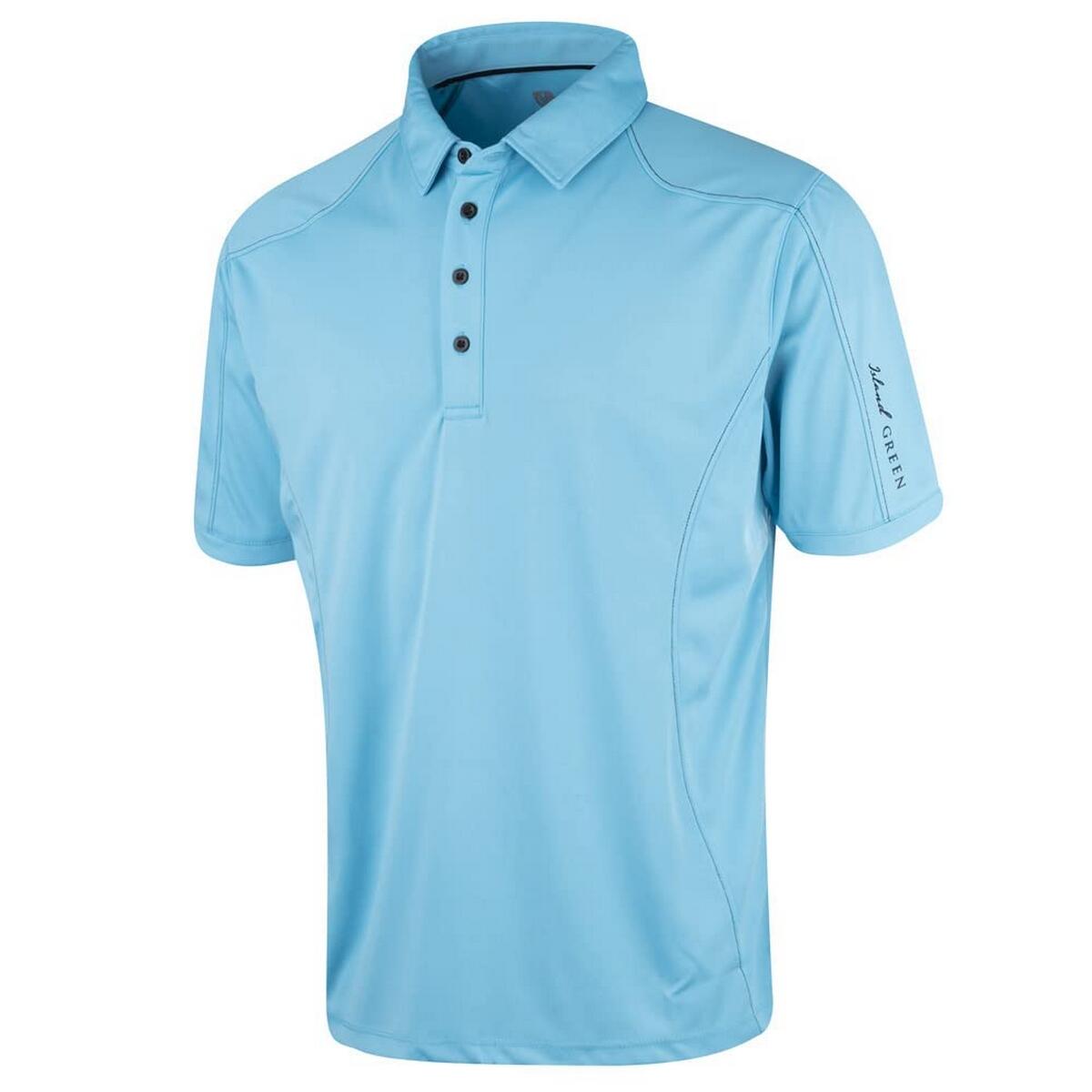 Island Green Mens Topstitched Golf Polo Shirt