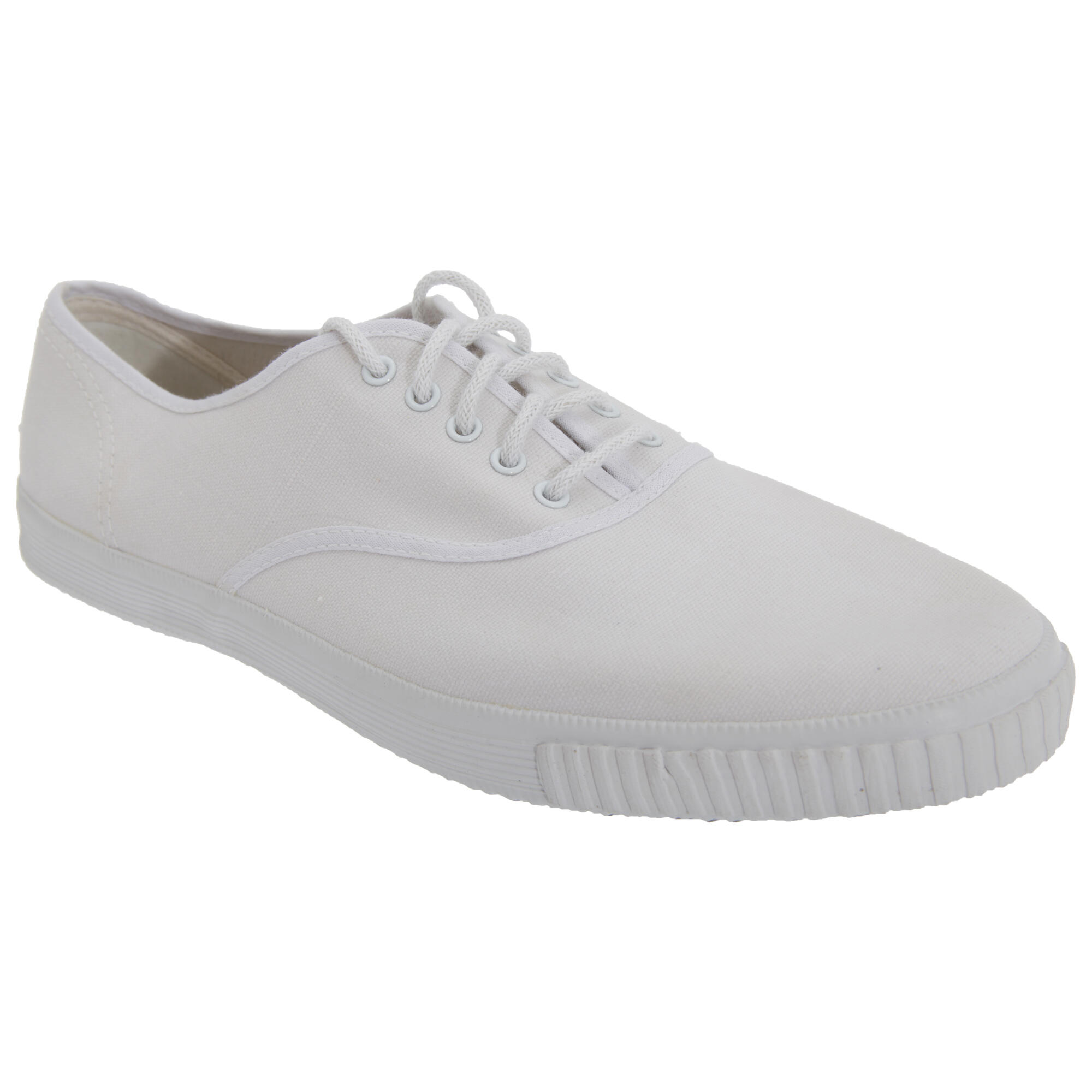 Dek Adults Unisex Lace Up White Canvas Gym Plimsolls