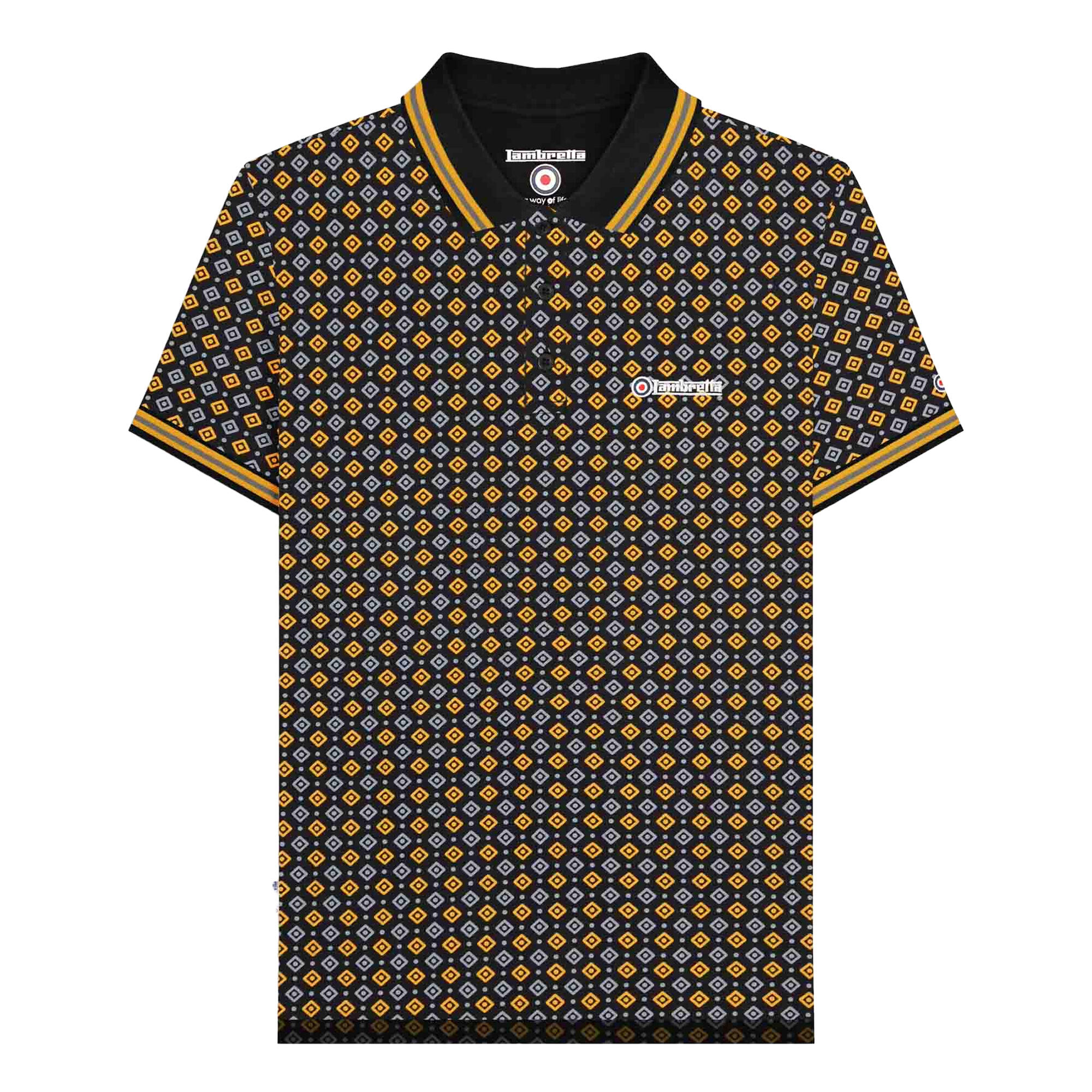 Lambretta Mens SS25 Geometric Polo Shirt