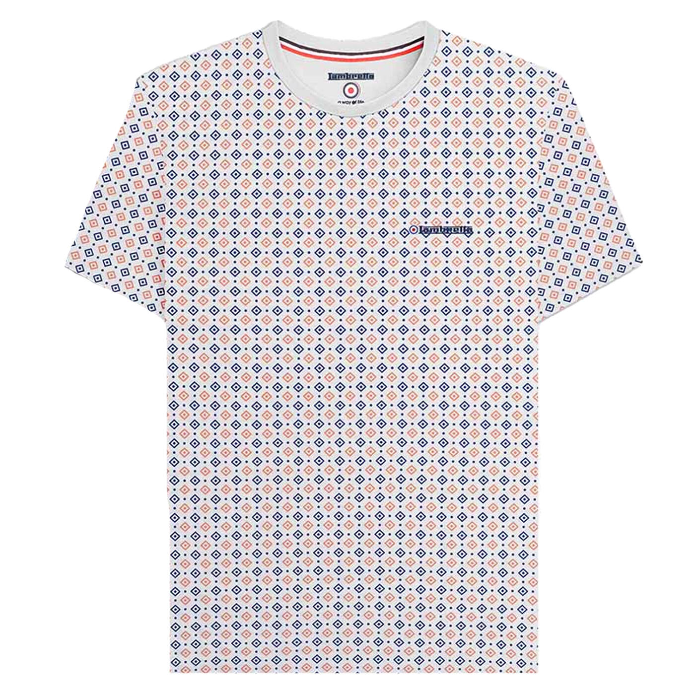 Lambretta Mens SS24 Geometric All-Over Print T-Shirt