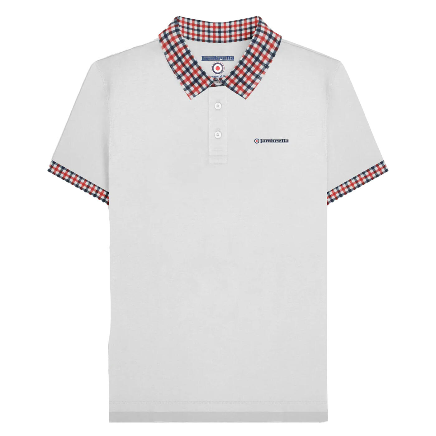 Lambretta Mens SS25 Gingham Polo Shirt