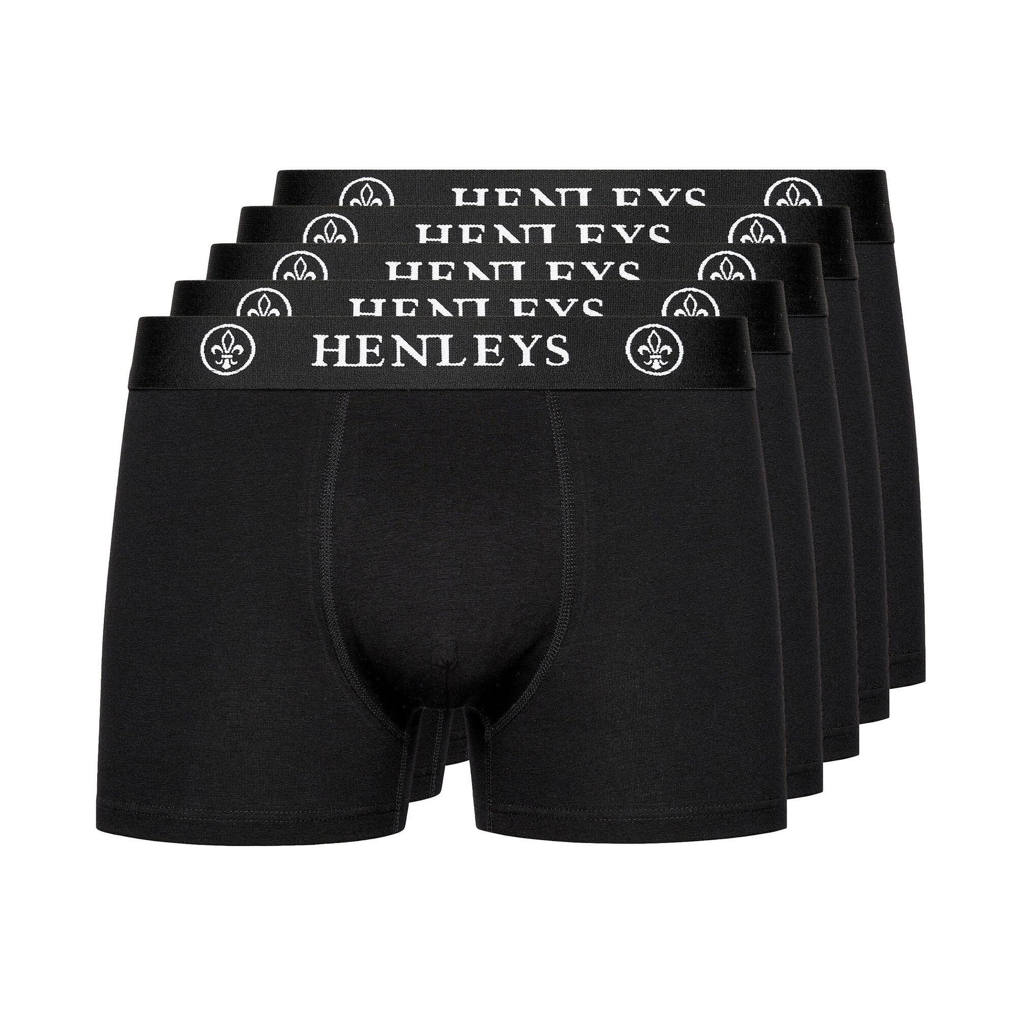 Henleys Mens McBlacken Boxer Shorts (Pack of 5)