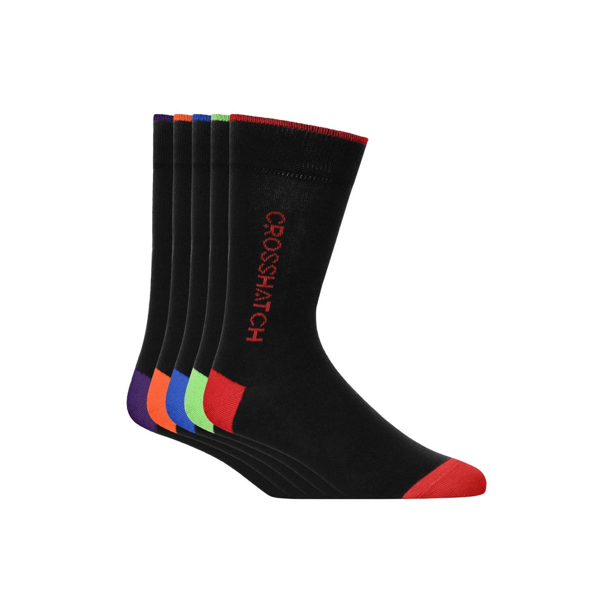 Crosshatch Mens Glowbow Crew Socks (Pack of 5)