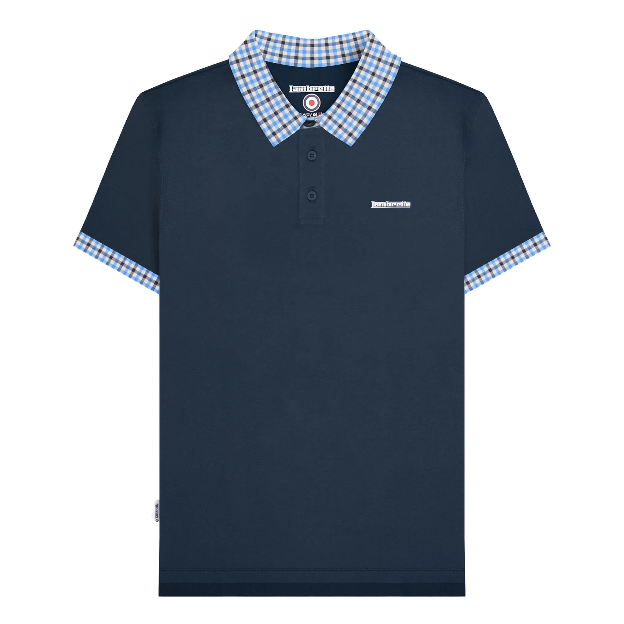 Lambretta Mens SS25 Gingham Big & Tall Polo Shirt