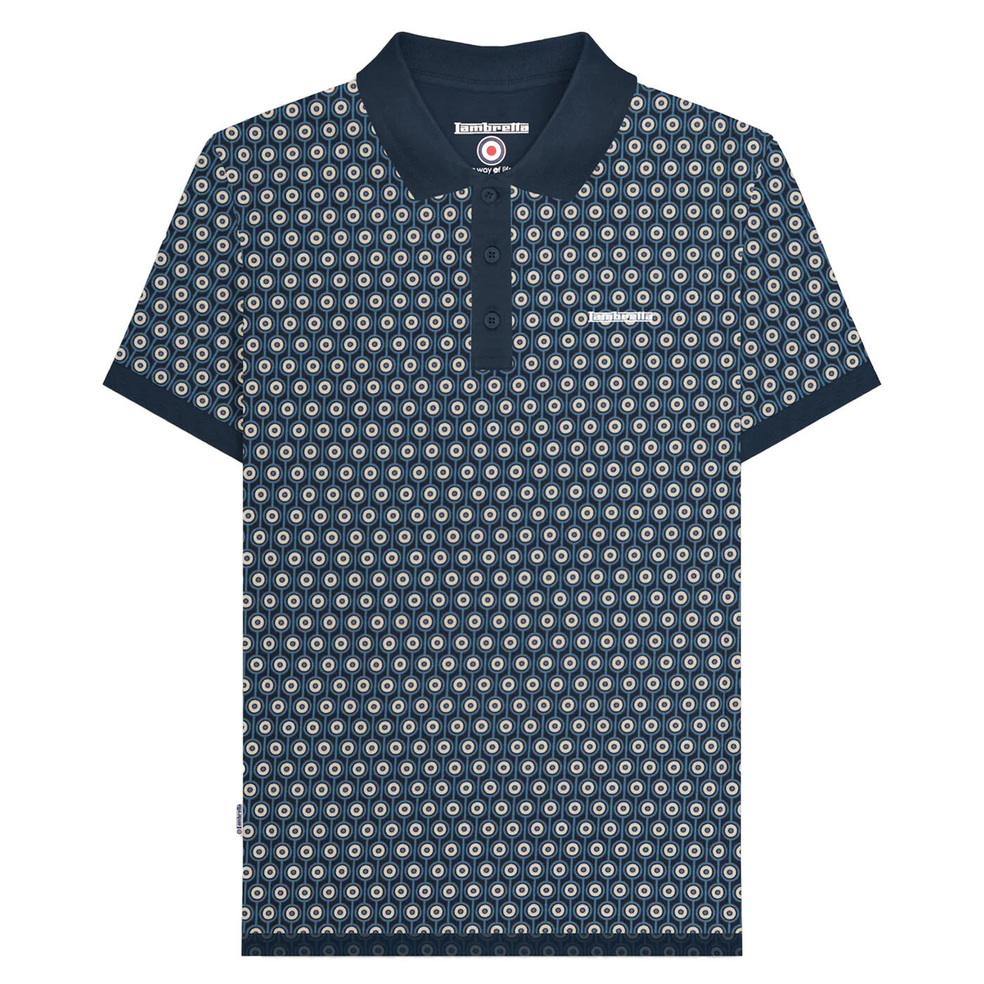 Lambretta Mens Roundel Geometric Big & Tall Polo Shirt