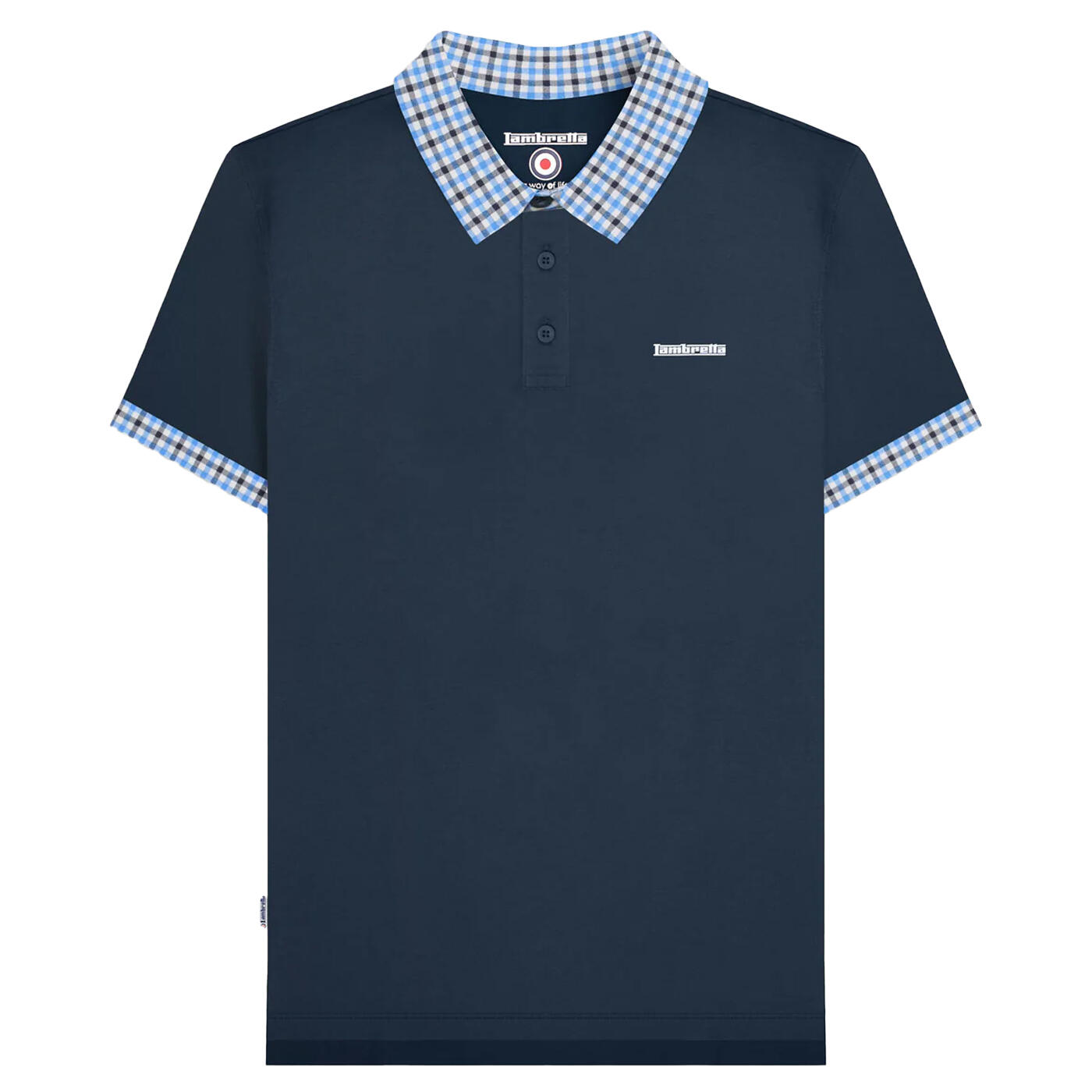 Lambretta Mens SS25 Gingham Polo Shirt