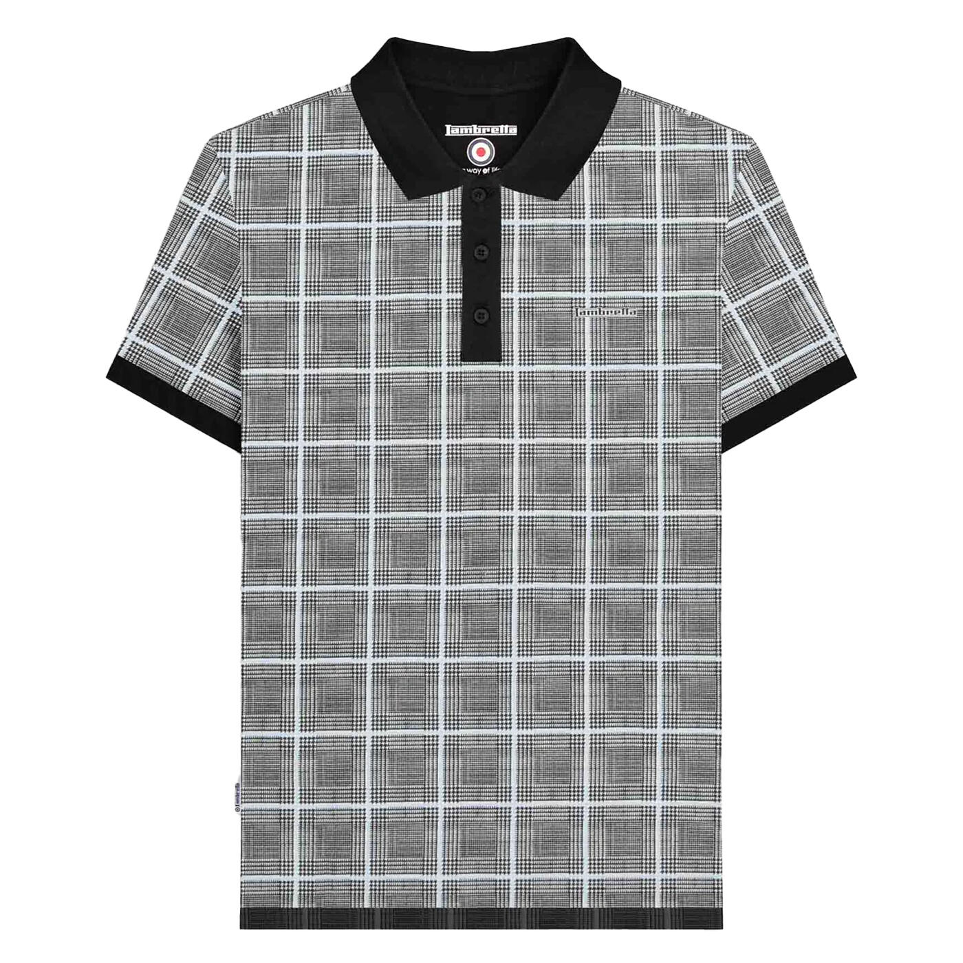 Lambretta Mens SS25 Prince Of Wales Check Big & Tall Polo Shirt