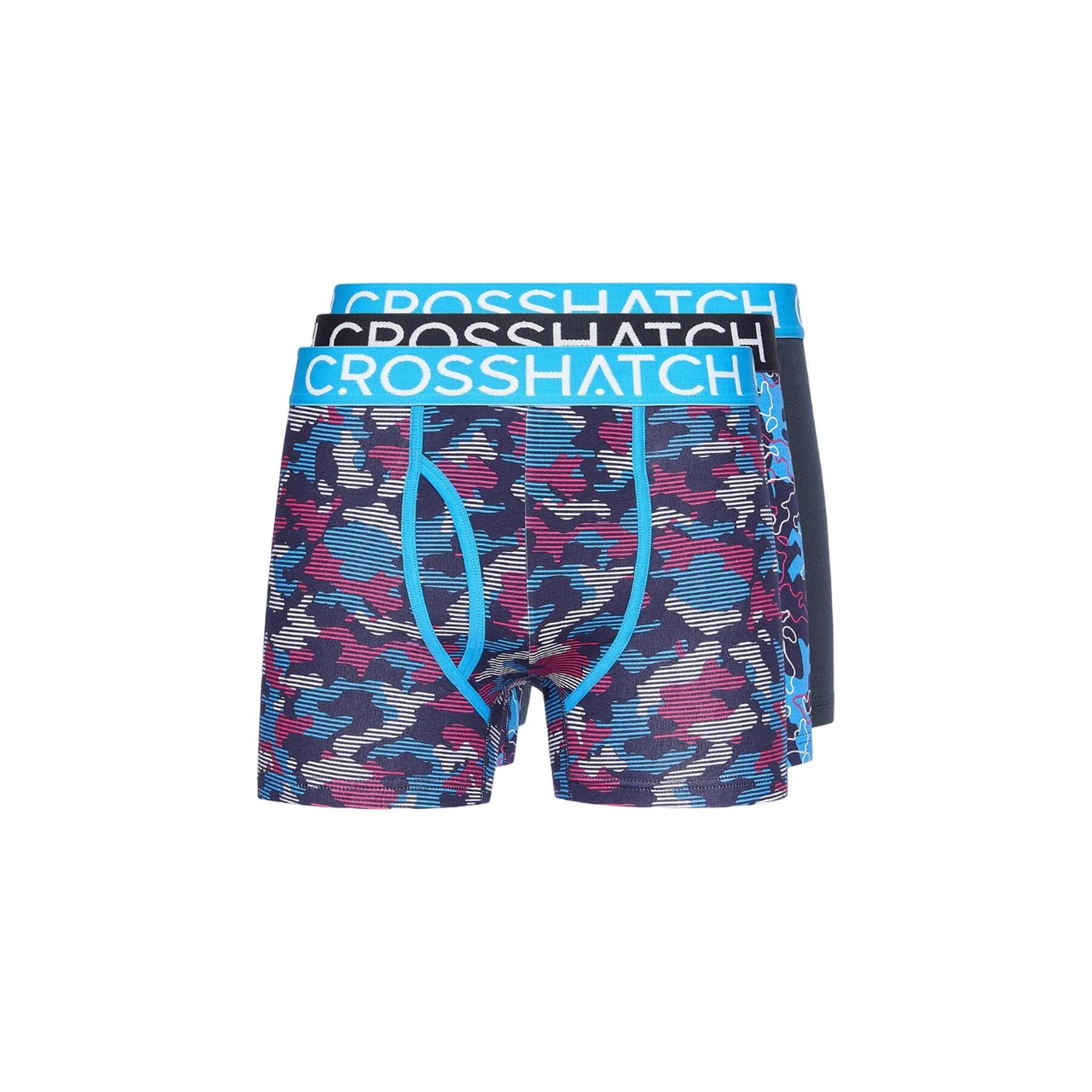 Crosshatch Mens Linamo MVE Open Fly Boxer Shorts (Pack of 3)