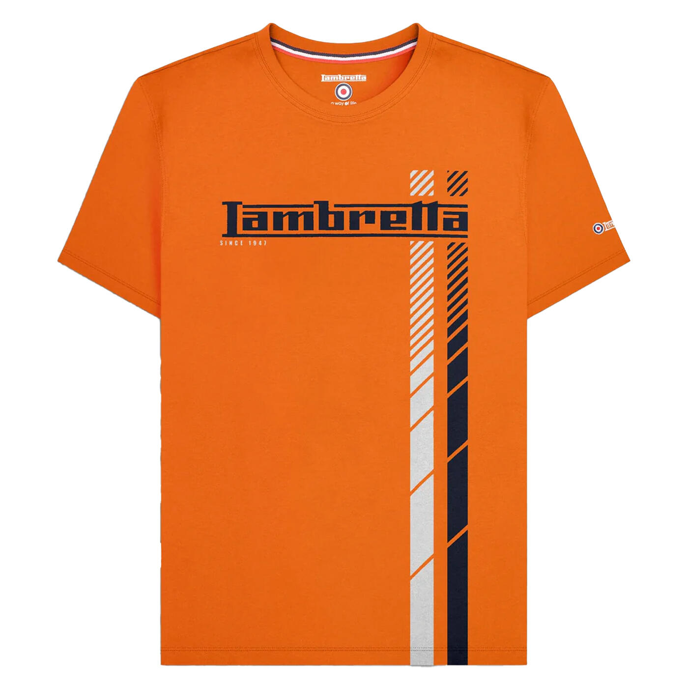Lambretta Mens SS25 Racing Stripe Big & Tall T-Shirt