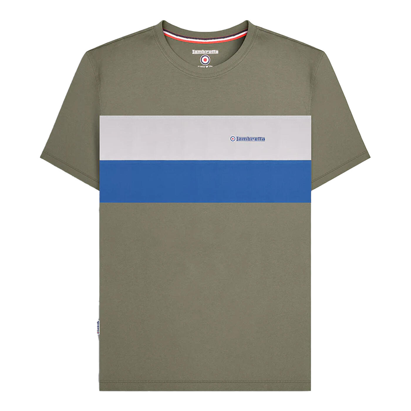 Lambretta Mens Panelled Short-Sleeved T-Shirt