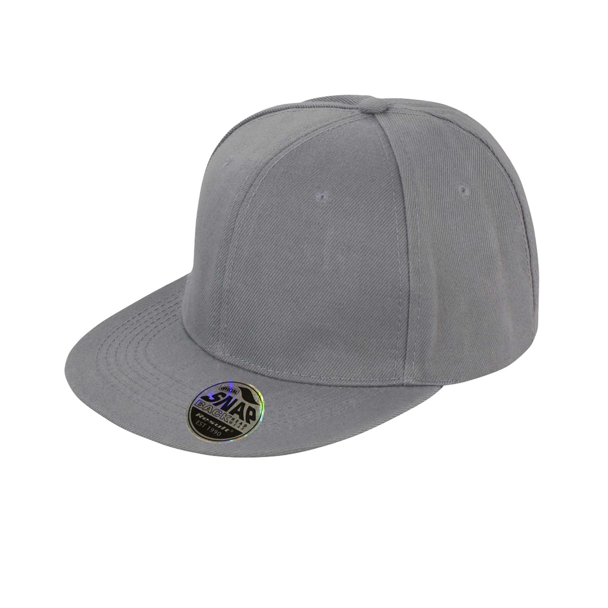 Result Unisex Core Bronx Original Flat Peak Snapback Solid Colour Cap (Pack of