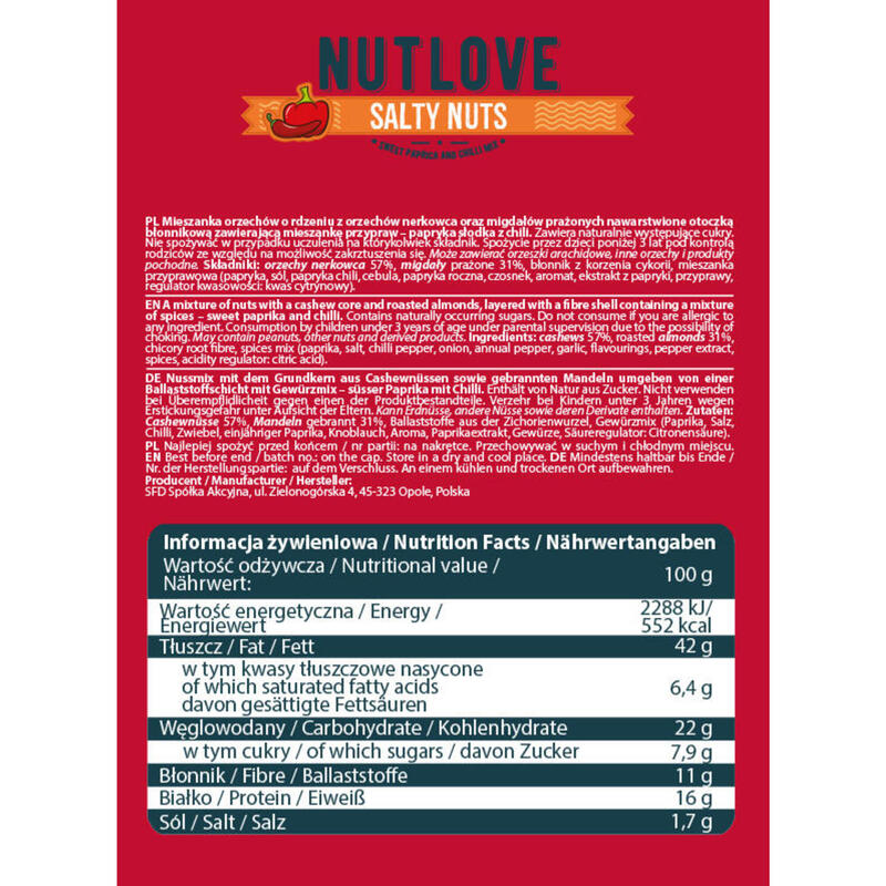 NUTLOVE SALTY NUTS ZOETE PAPRIKA EN CHILI 200g