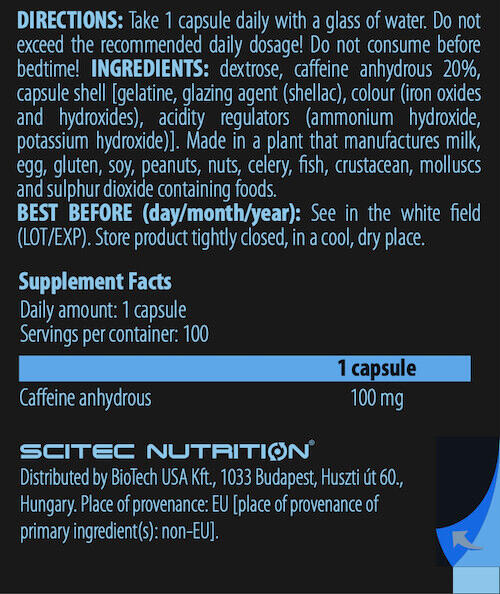 SCI Cafeína - 100 cápsulas de Scitec Nutrition 3/5