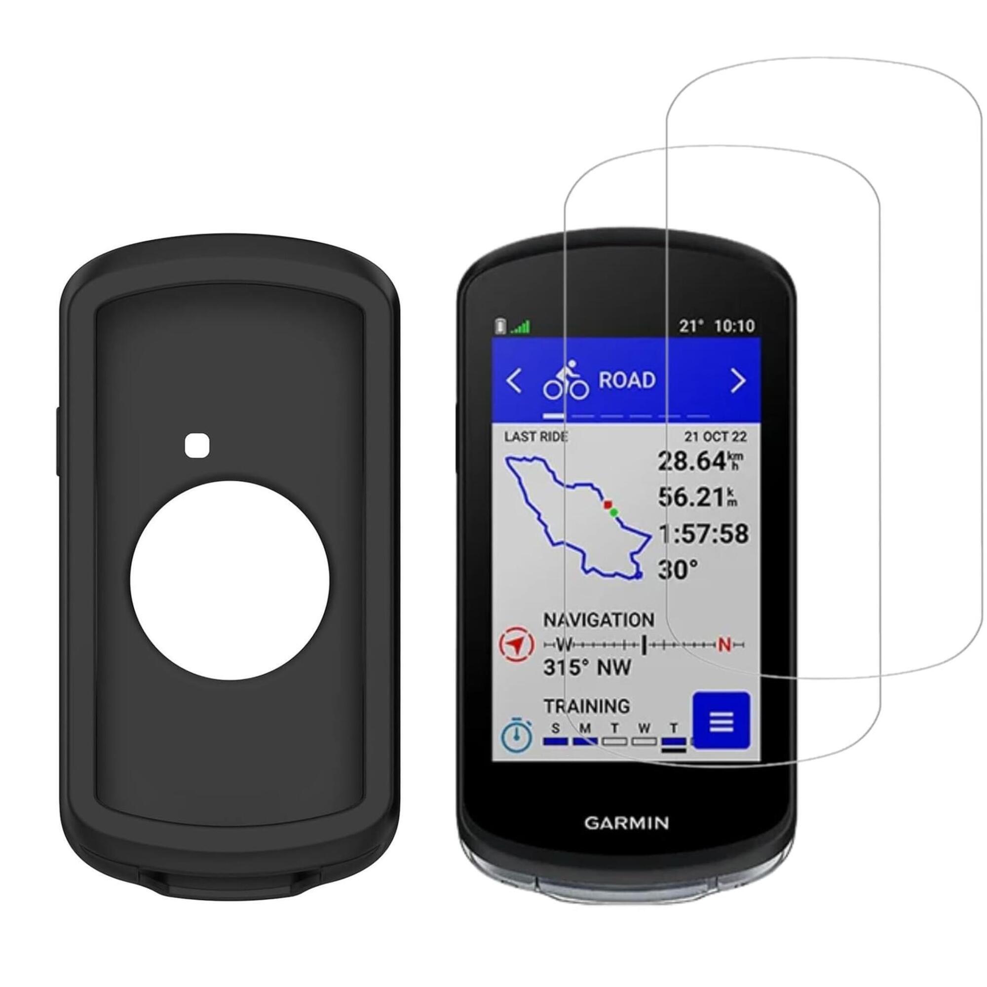 BIKEFLOW Silikonové pouzdro + 2 tvrzená skla pro Garmin Edge 1040