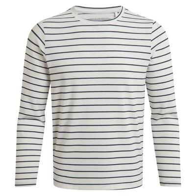Dames akona stripe nosilife tshirt met lange mouwen (blauwe marine)