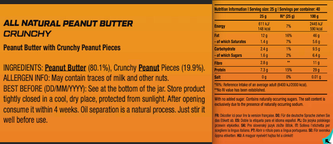 Beurre de cacahuète - Peanut Butter - Croustillant 400g 3/6