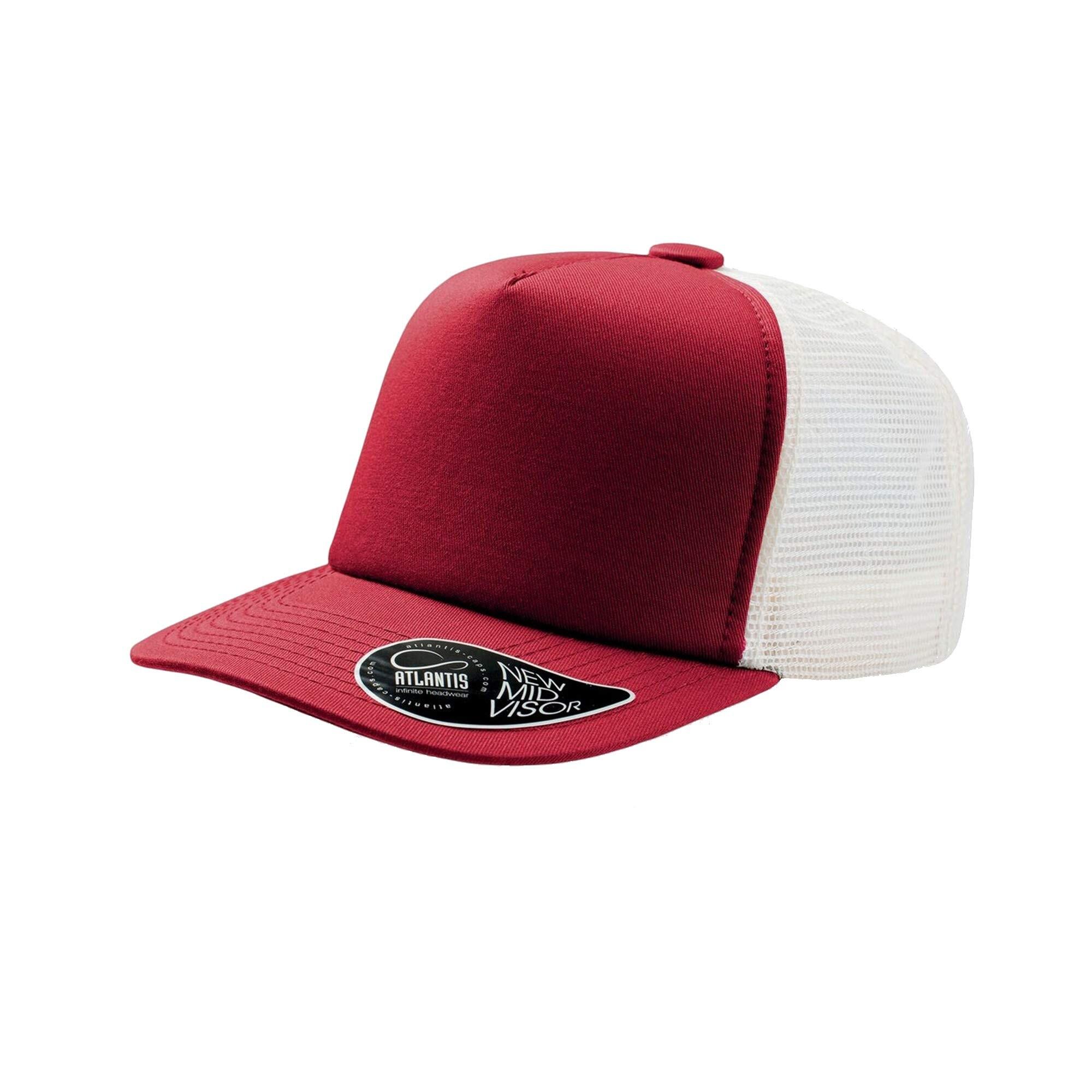 Atlantis Record Mid Visor 5 Panel Trucker Cap (Pack of 2)