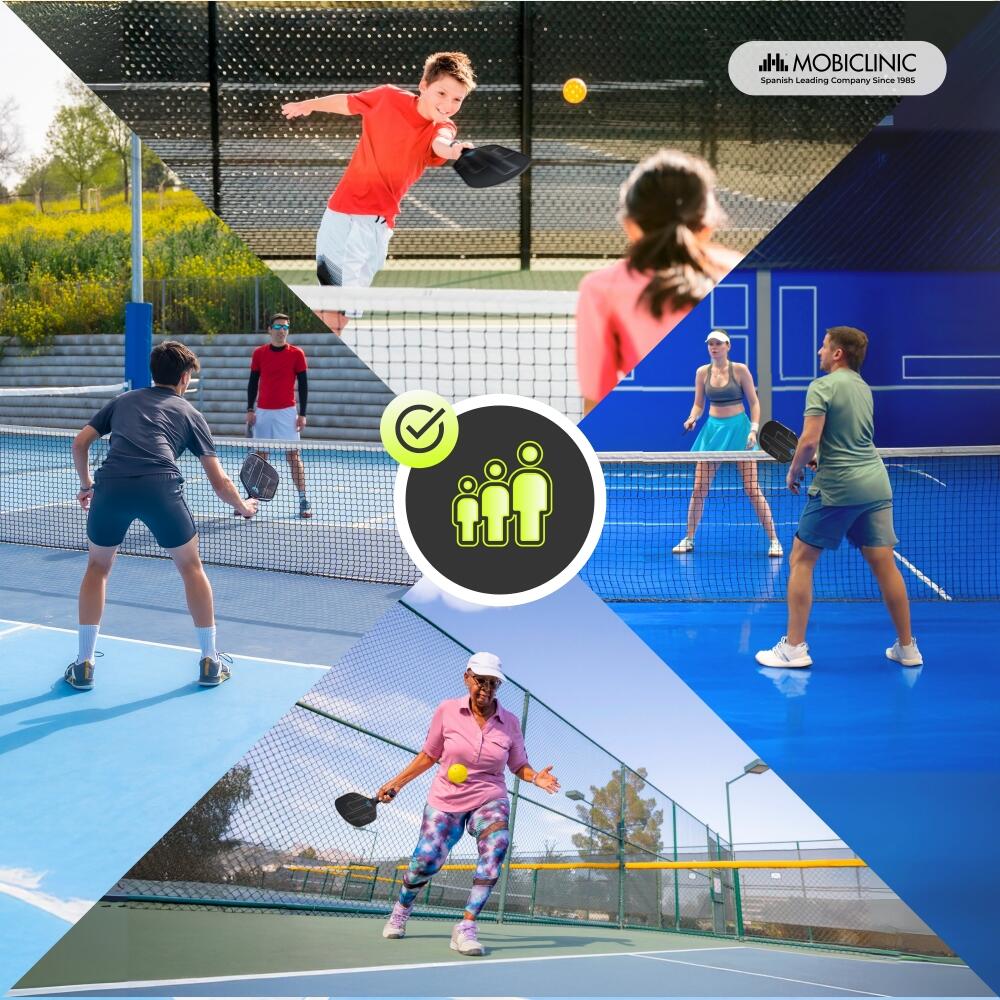 Kit de pickleball 4 racchette di fibra di vetro e 4 palline 7/7